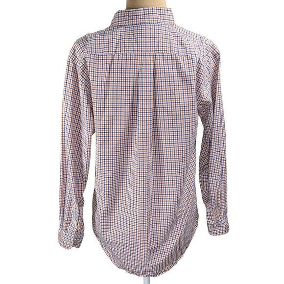 Ralph Lauren Big Boys Button Down Blue Orange Check Long Sleeve Shirt Size XL 20 - Picture 2 of 6